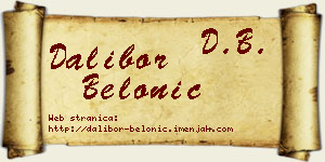 Dalibor Belonić vizit kartica
